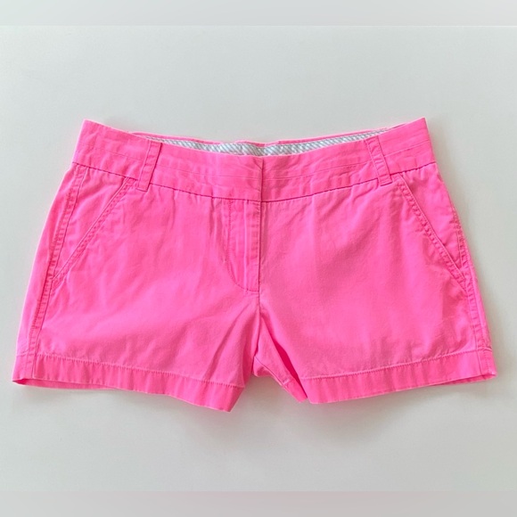 J. Crew Pants - J. Crew Mid-Rise Broken-In Chino Shorts, Cotton Chino Shorts Bright Pink, Size 2